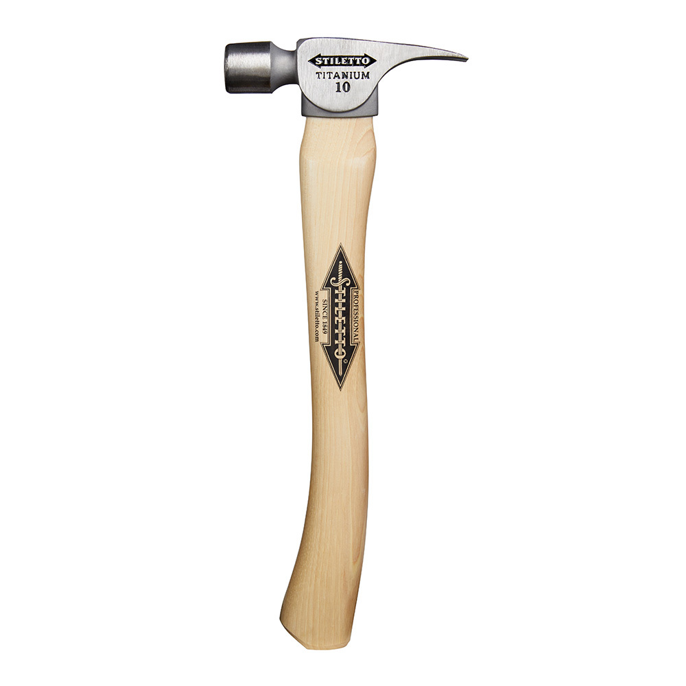 FH10C Heavy Duty Framing Hammer, 14-1/2 in OAL, Smooth Face, 10 oz Titanium Head, Straight Claw, Hickory Handle