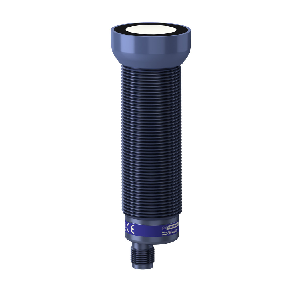 XXS30P4AM12 OsiSense XX Cylindrical Straight Sensor, Ultrasonic, Analog Output, 12 to 24 V DC