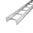 Series 1 aluminum straight section H-beam cable tray 4 inches side rail height 18 inches width ladder 9 inches rung spacing 144 inches length