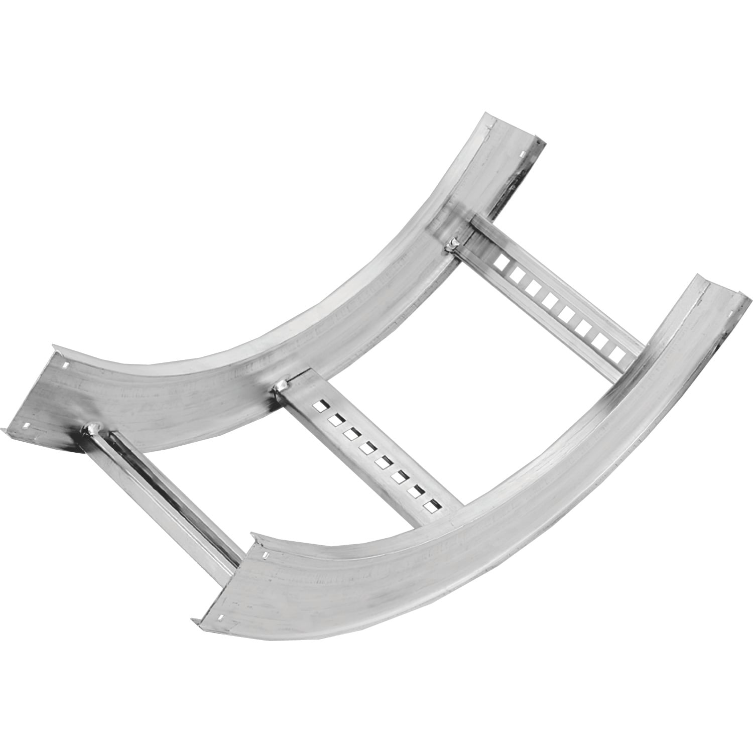 AHF412LVI9024 H-Style Vertical Inside Bend, 12 in W Tray, 90 deg, 24 in Bend Radius, Ladder Bottom, Aluminum