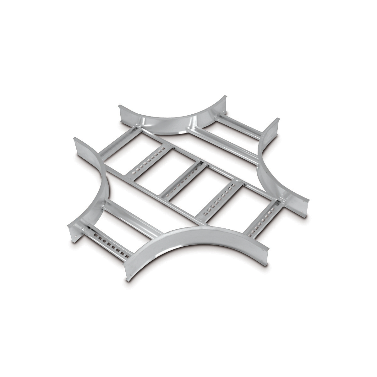 AHF41218LEX24 H-Style Expanding Horizontal Tray Cross, 12 x 18 in W Tray, 24 in Bend Radius, 4 in H, Aluminum, Ladder