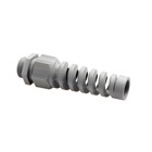 Non Armoured Cable Gland with Strain Relief, Thread Size 1/2 Inch NPT, Cable Range 5 to 9mm, Thread Length 15mm, Nylon, Grey