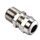 Single Compression Cable Gland, M16 Thread, For Use with Non-Armoured Cable, Flameproof Ex d and Increased Safety Ex e, IP66-68 Rating, Length 40mm, Cable Range 4 to 12mm, Nickel Plated Brass