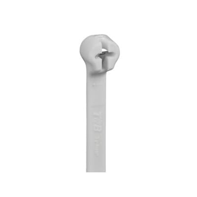 TY23M-10 Ty-Rap Colored High Performance UV-Resistant Cable Tie, 3.62 in L x 0.09 in W x 0.03 in THK, Nylon/Polyamide 6.6, White