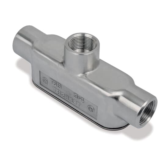 TB48SST-TB T&B Type TB Conduit Body, 1-1/4 in Hub, Form 8 Form, 24 cu-in Capacity, 316 Stainless Steel, Polished
