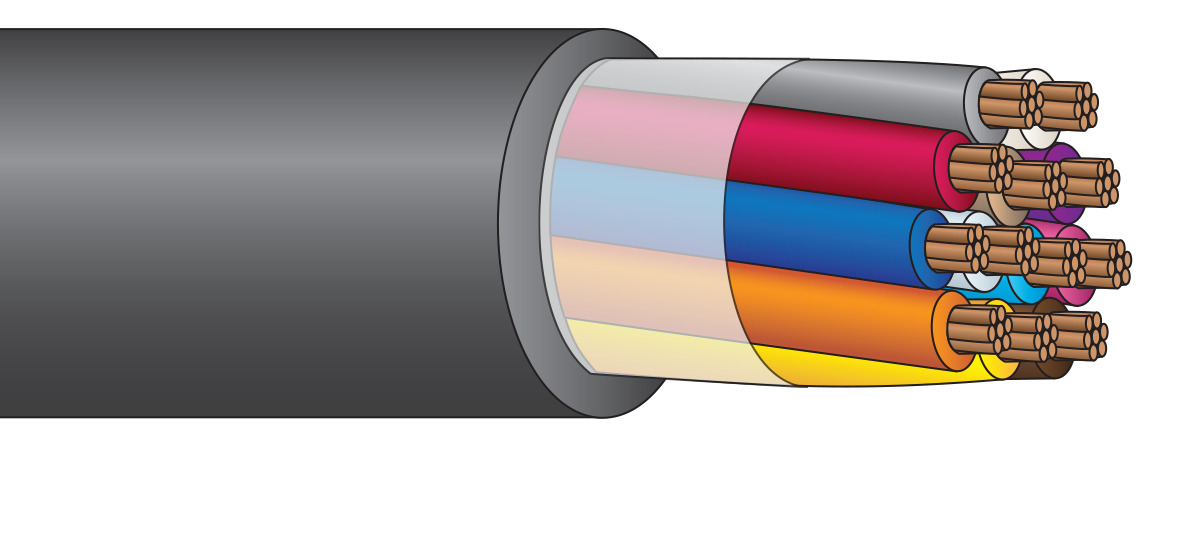 TCXH6/3GG Type RW90 Tray Cable, 600 V, (3) 6 AWG Stranded Copper Conductor