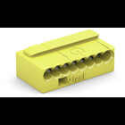 MICRO PUSH WIRE® connector 243 Series; for solid conductors; 0.8 mm Ø; 8-conductor; yellow