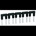 Comb-style jumper bar; for conductor entry; insulated; terminated conductor entry; black