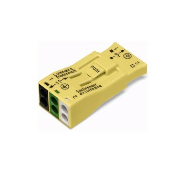 873-953/VE00-0500 873 Disconnect Pushwire, 18 to 12 AWG Solid, 16 to 12 AWG Stranded Wire, 13.2 mm OAL, (2) Ports, Yellow