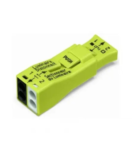 PUSHWIRE®  splicing connector For Luminaire Disconnect; 2-pole; yellowJar of 200 pieces