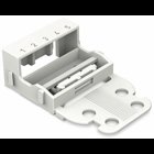 Mounting carrier; for 5-conductor terminal blocks; 221 Series - 4 mm²; with snap-in Mounting foot for horizontal Mounting; white