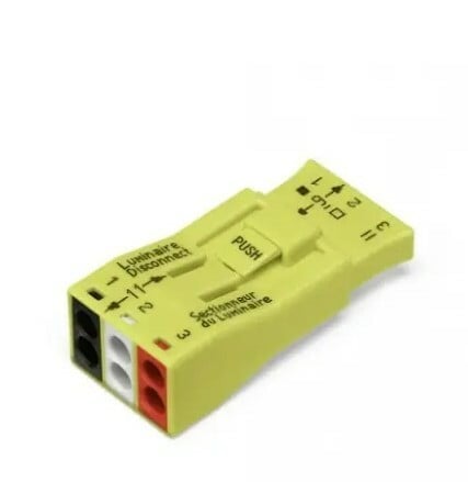 PUSHWIRE®  splicing connector For Luminaire Disconnect; 3-pole; yellow; Box of 20 pieces