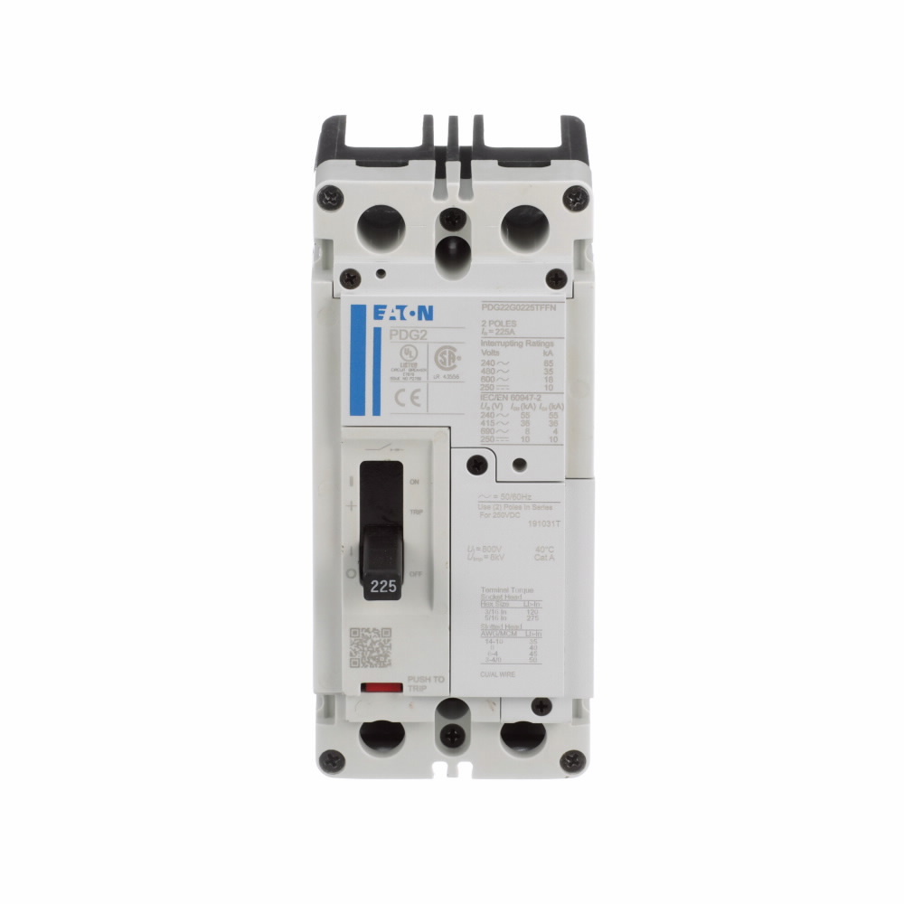PDG22G0100TFFN PDG2 PD2 Global Ratings, 600 V AC, 100 A, 35 kA interrupt, 2 poles, T-M Fxd-Fxd TU trip