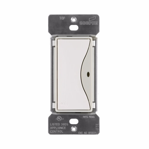Eaton Z-Wave plus decorator switch, Power Failure Memory, 15A, 120V, White satin, 60 Hz, LED, CFL, incandescent, MLV, ELV, fluorescent, and halogen, Single-pole, Three-way, Multi-location, Used with RF9517