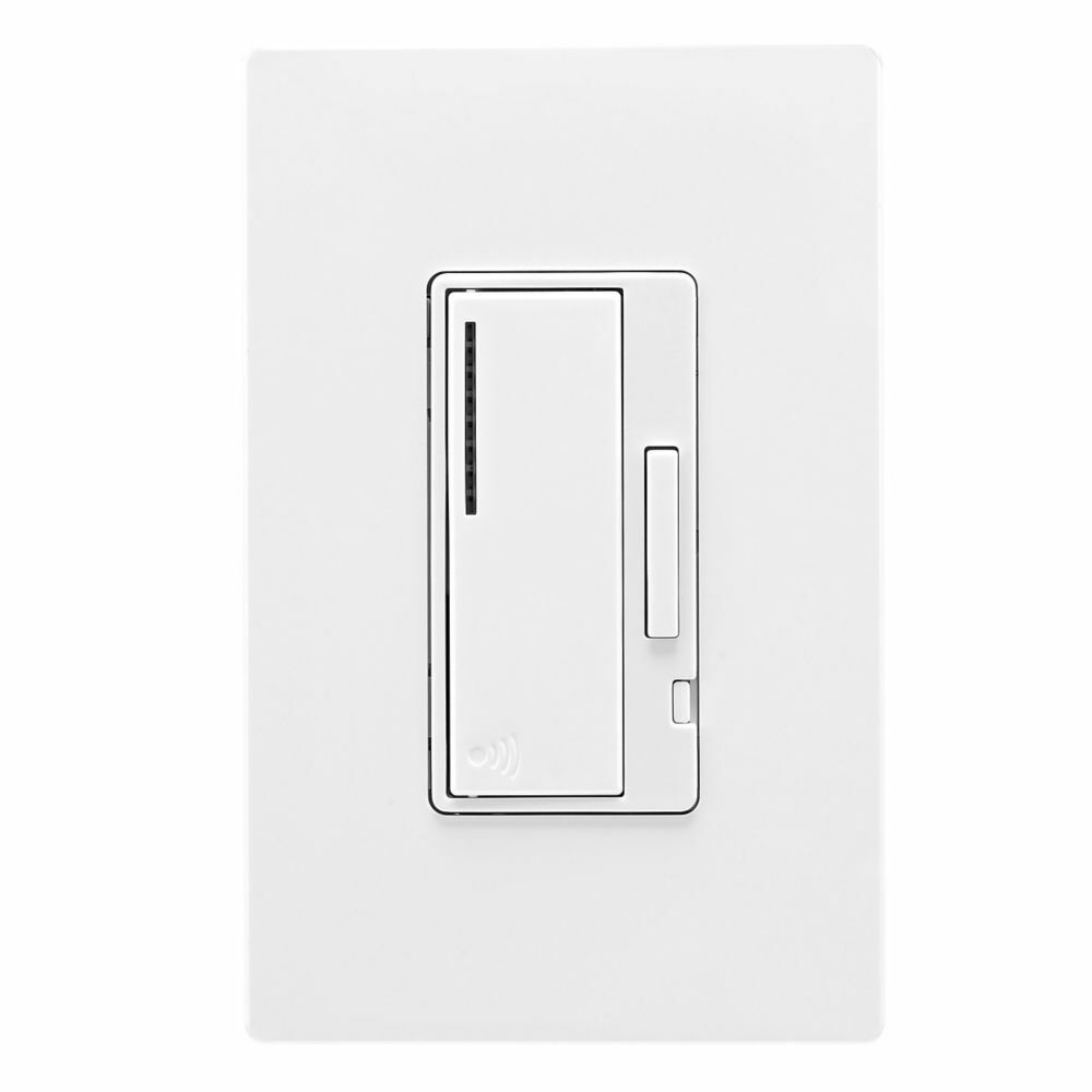 Eaton Z-Wave plus accessory dimmer, 7-step LED light level display, Flush, 120V, Wire lead, Push pad, Maintained, White, LED, INC, CFL, ELV, MLV, FLR, Halogen, Single-pole, Three-way, Single-phase, Multi-location, Polycarbonate