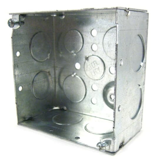 52171-3/4-RD Steel City Specialty Outlet Box, Steel, 30.3 cu-in Capacity, (1) Outlets, (13) Knockouts, 4 in H x 4 in W x 2-1/8 in D
