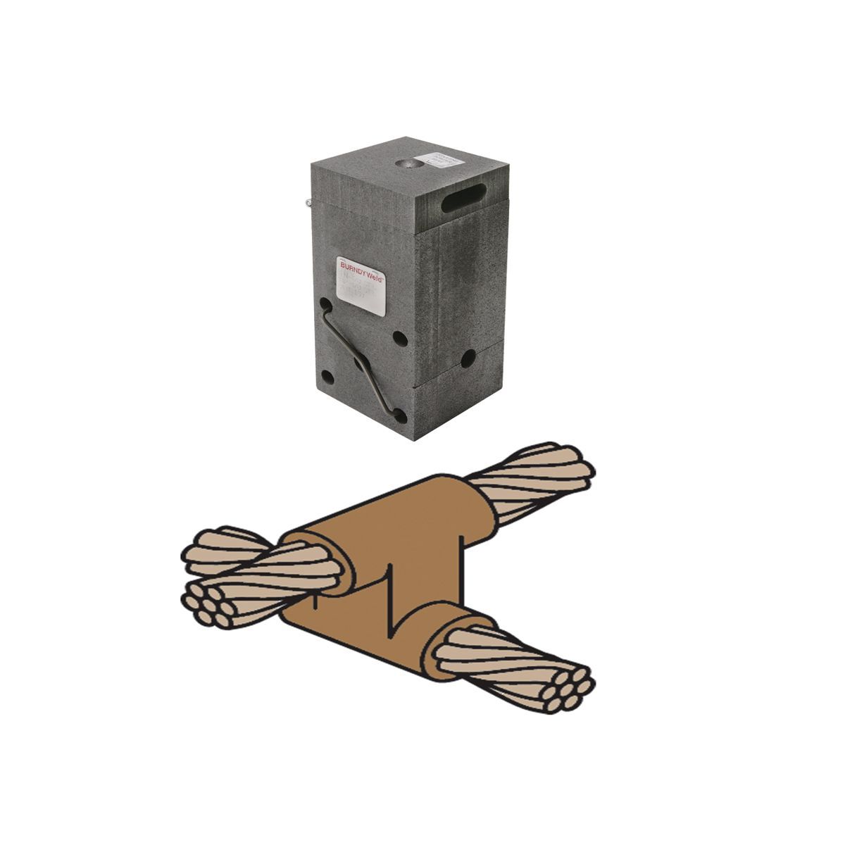 B2707 Type BCC-11 Weld Metal Mold, 4/0 AWG Conductor, Cable Connection