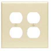 80516-I Midway Size Traditional Wall Plate, 2 Gangs, 3-1/8 in W x 4-7/8 in H, Thermoset, Ivory