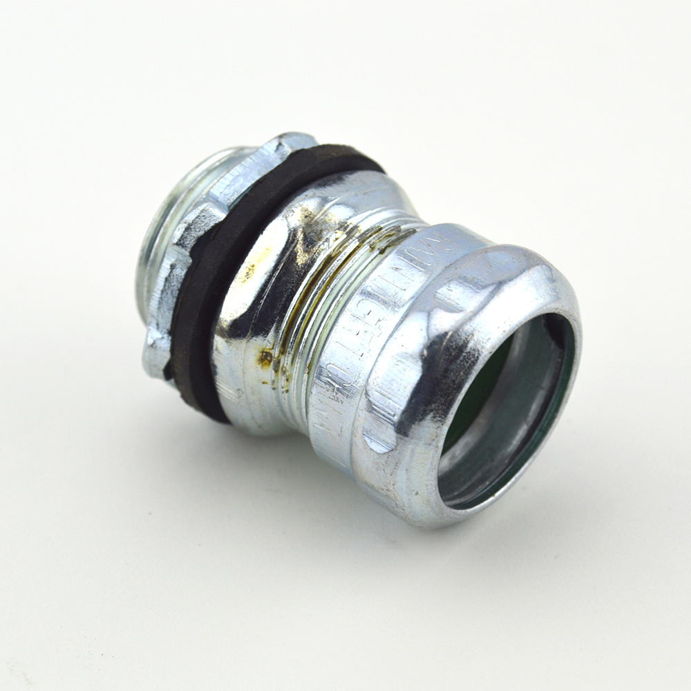 Raintight Connector, Compression, Steel, Size 3/4 Inch