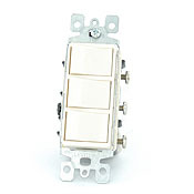 1755-T Decora Impact-Resistant Combination Switch With Screw Terminal and Push in Wiring, 15/20 A at 120 V AC, 1 Pole