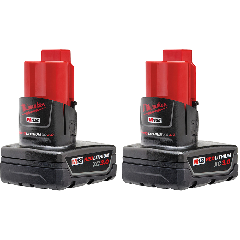 48-11-2412 M12 Redlithium Rechargeable Cordless Battery Pack, 3 Ah Li-Ion Battery, 12 V DC Charge, For Use With M12 Cordless Power Tool