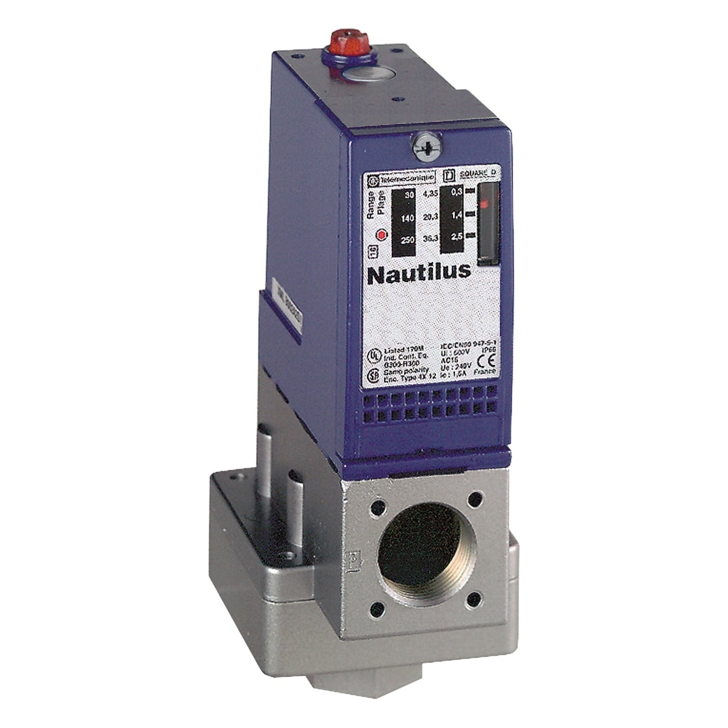 XMLA002A2S11 OsiSense XM Fixed Differential Electromechanical Pressure Switch, 2.5 bar Pressure, 1CO Contact, Screw Clamp/Cable Gland Connection, 3 A at 120 V AC/1.5 A at 240 V AC/0.1 A at 250 V DC Contact
