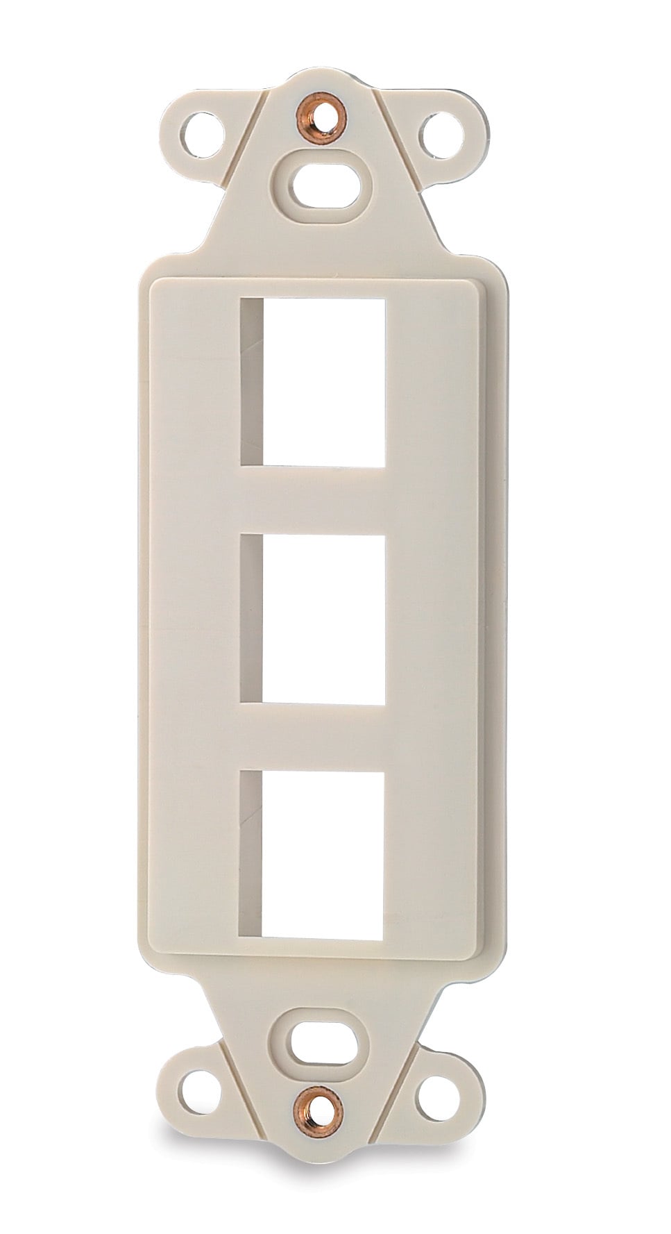 3-Port Decora Style Keystone Adapter, Light Ivory