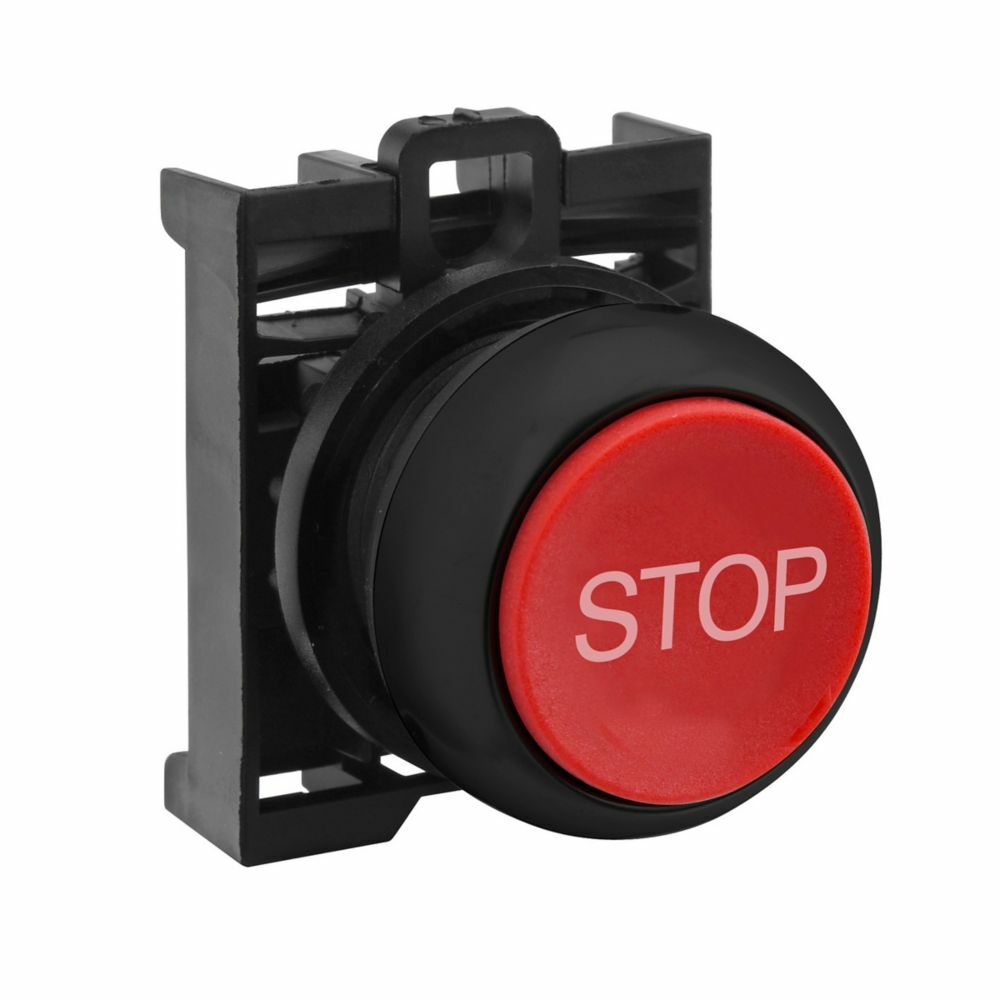 M22S-D-R-GB0 Modular STOP Inscription Non-Illuminated Pushbutton Operator, 22.5 mm, Red