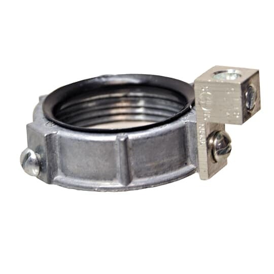 BG802A Steel City Insulated Grounding Bushing With Aluminum Lug, 3/4 in Trade, 14 AWG Wire Min, 6 AWG Wire Max, Die Cast Zinc