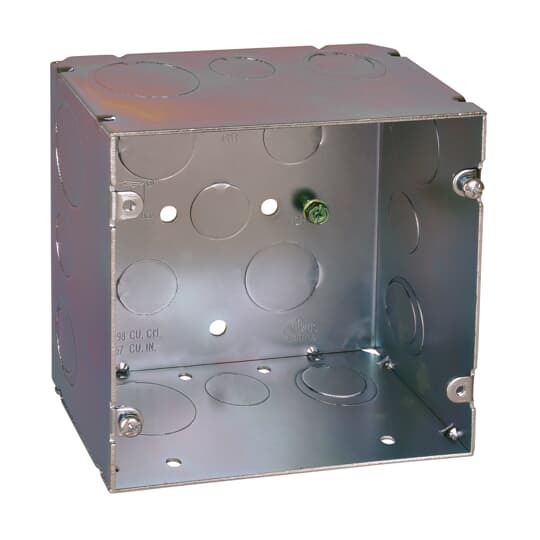 82181-1234-1 Steel City Fire Signal Box, Steel, 64 cu-in Capacity, (1) Outlets, (17) Knockouts, 5 in H x 5 in W x 2-7/8 in D
