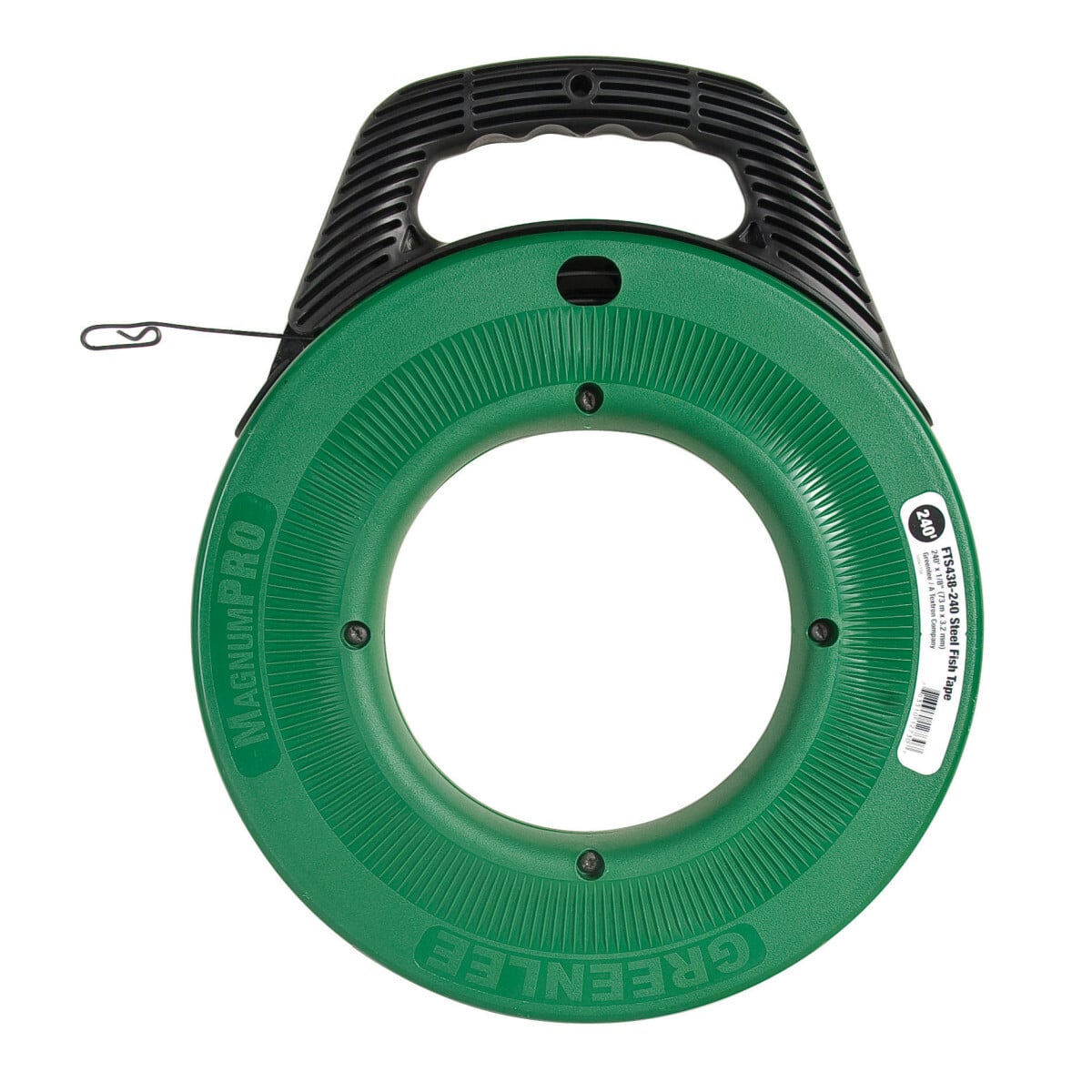 FTS438-240BP MagnumPRO Fish Tape, 1/8 in W Tape, 240 ft L Tape, Flat Profile, Steel Tape