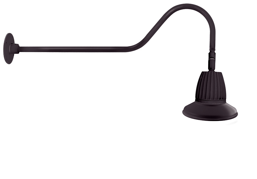 GN2LED26NRST11A LGOOSE Gooseneck Rectangular Decorative Fixture With GOOSE2A 35 in Goose Arm Style 2, 28 W Fixture, 120/208/240/277 V AC, Bronze Housing