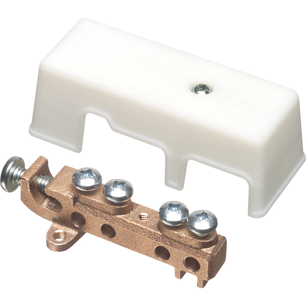 GBB5 Intersystem Grounding Bridge With Conduit Adapter, White Cover, 0.872 in L x 3.383 in W, 4 Holes, Bronze/Plastic