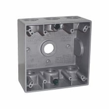 TP7110 Corrosion-Resistant Weatherproof Outlet Box, Die-Cast Aluminum, 30.5 cu-in Capacity, 2 Gangs, 7 Outlets, 4-5/8 in W x 2 in D x 4-9/16 in H