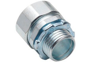 3002-US Bridgeport Rigid Compression Connector, 1 in Trade, For Use With IMC/Rigid Conduit, Steel, Electro-Plated Zinc