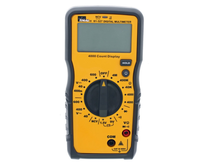 61-327 Manual Ranging Digital Multimeter, 600 V AC/DC, 4000 m VDC Measuring, 600 V AC/DC, 4 MOhm, Backlit LCD Display