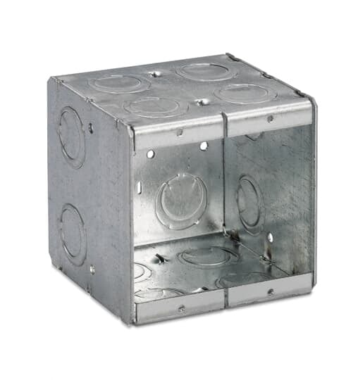 2-MB Steel City Deep Welded Masonry Box, Steel, 46.8 cu-in Capacity, 2 Gangs, 2 Outlets, 12 Knockouts