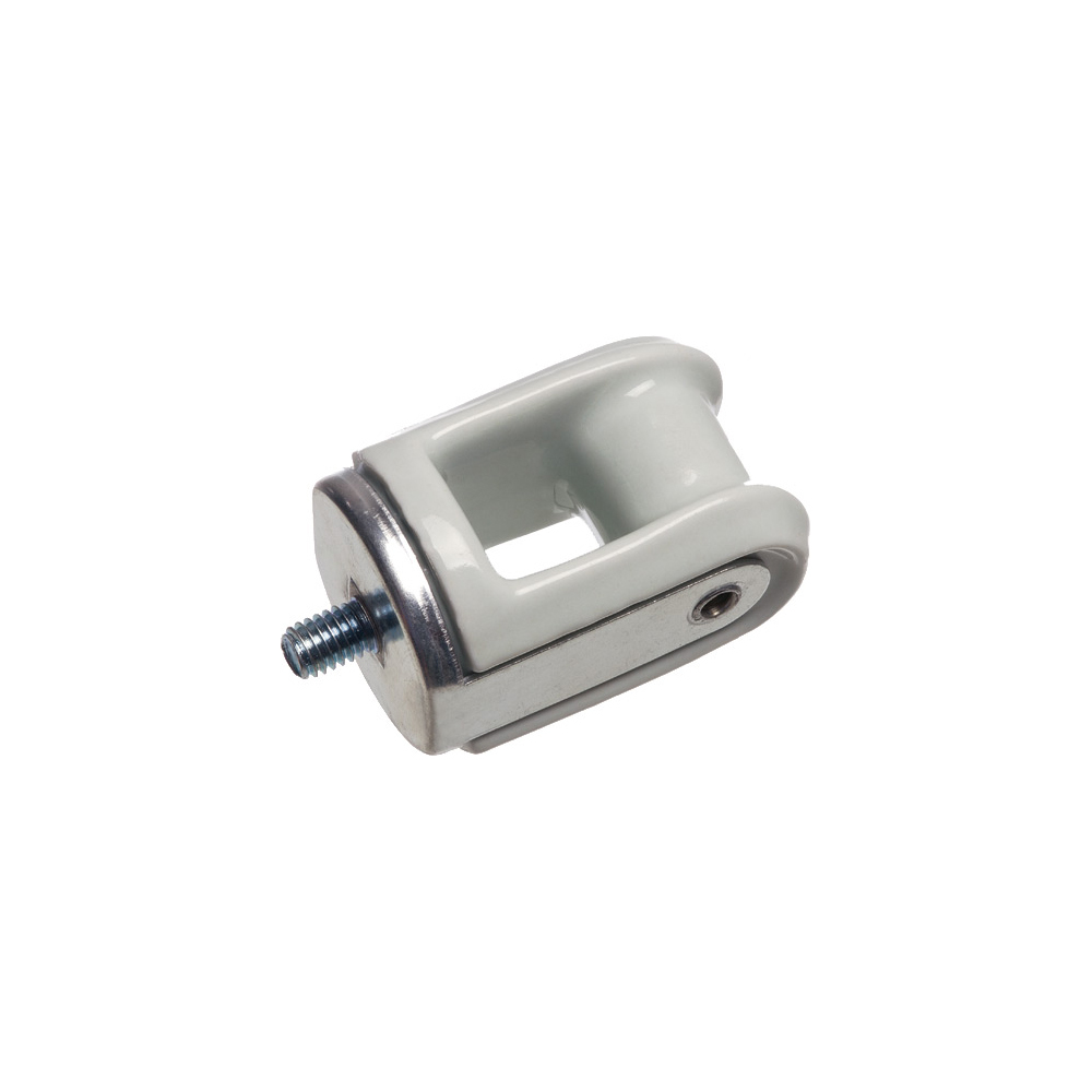 617 Wire Holder With Rivet Through Head, Galvanized Steel/Porcelain
