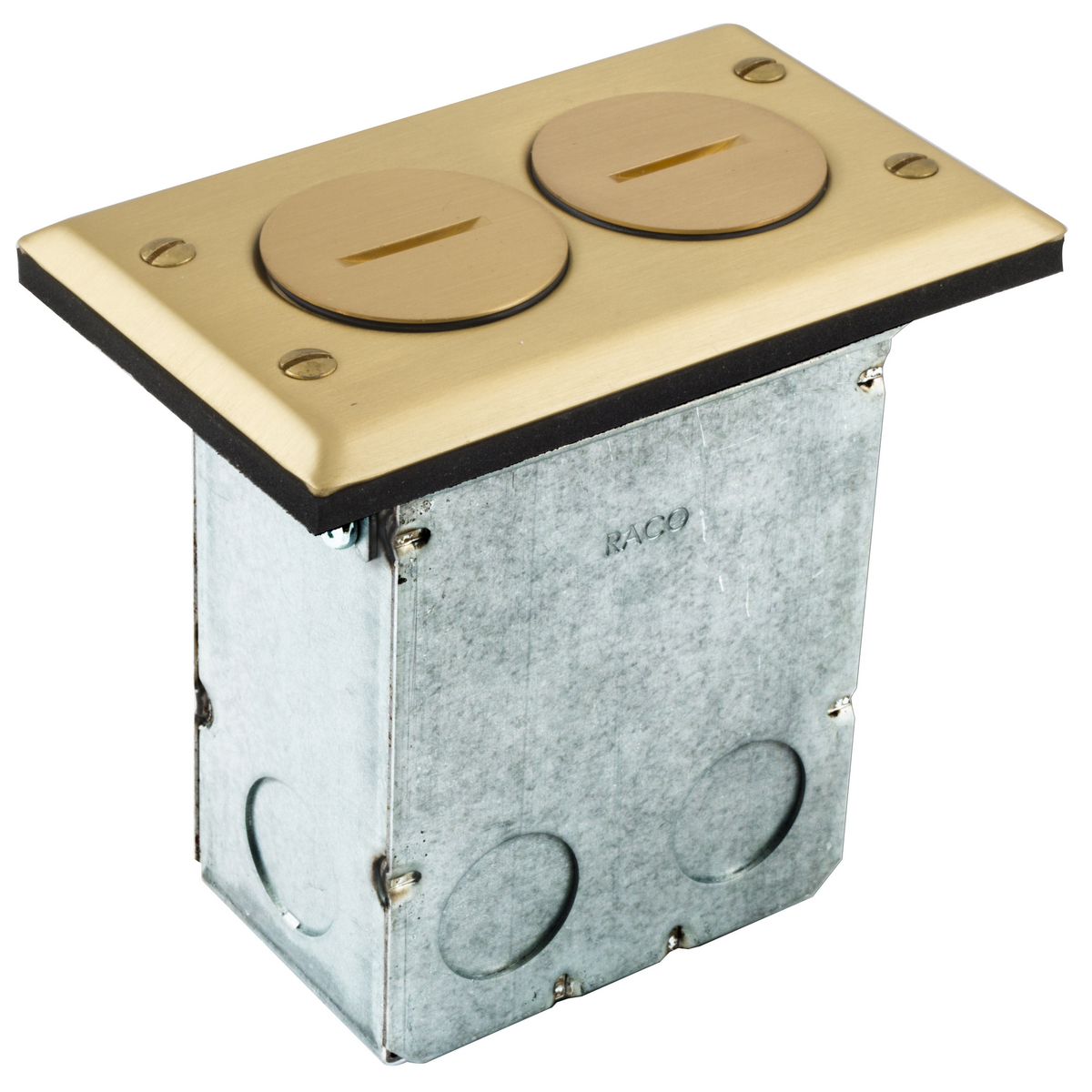 RF6500BR Duplex Receptacle Floor Box, Composite, 1 Gangs, (1) Outlets