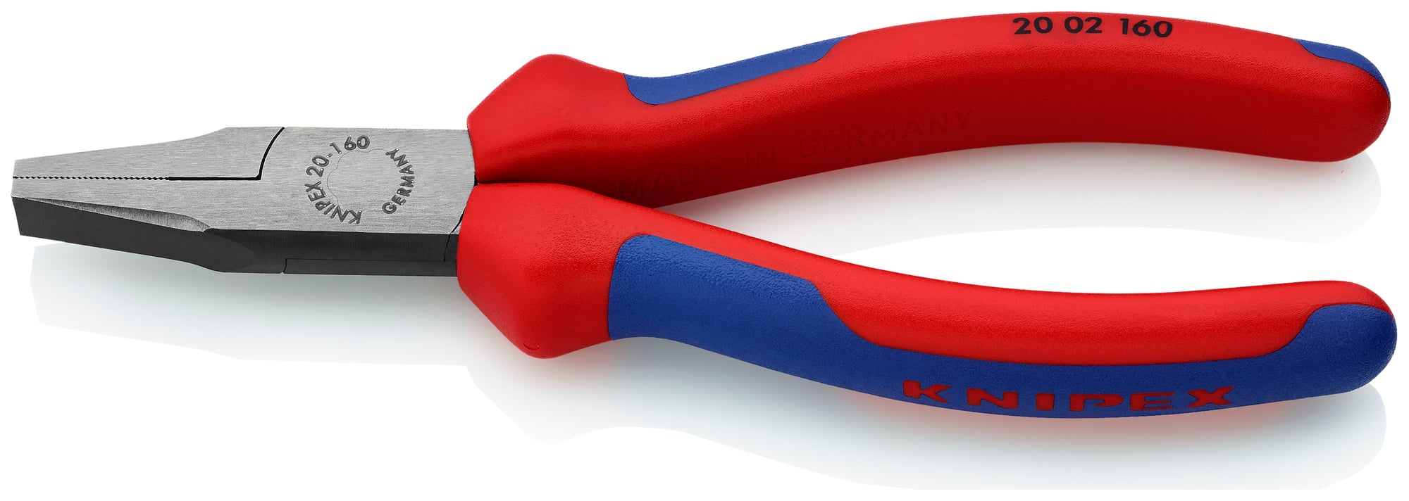 Flat Nose Pliers, 6 1/4 in., Multi-component, Polished
