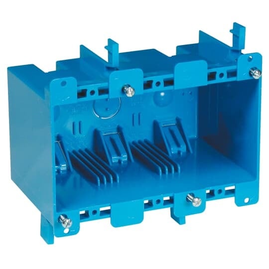 B355R Carlon Non-Metallic Old Work Outlet Box, PVC, 55 cu-in Capacity, 3 Gangs