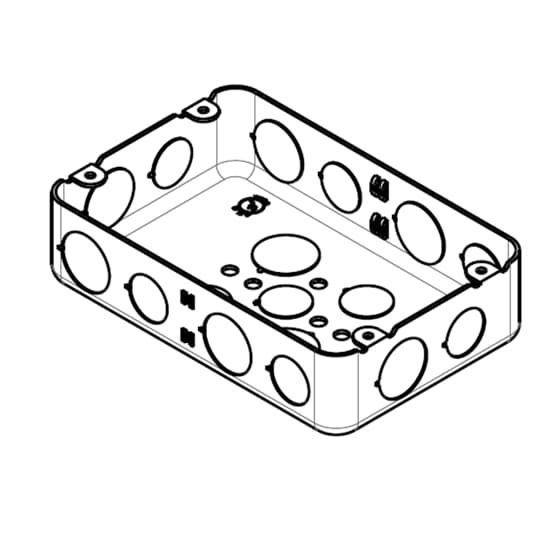 2G-1/2-3/4 Steel City Drawn Style Gang Box, Steel, 45 cu-in Capacity, 2 Gangs, 2 Outlets, 17 Knockouts