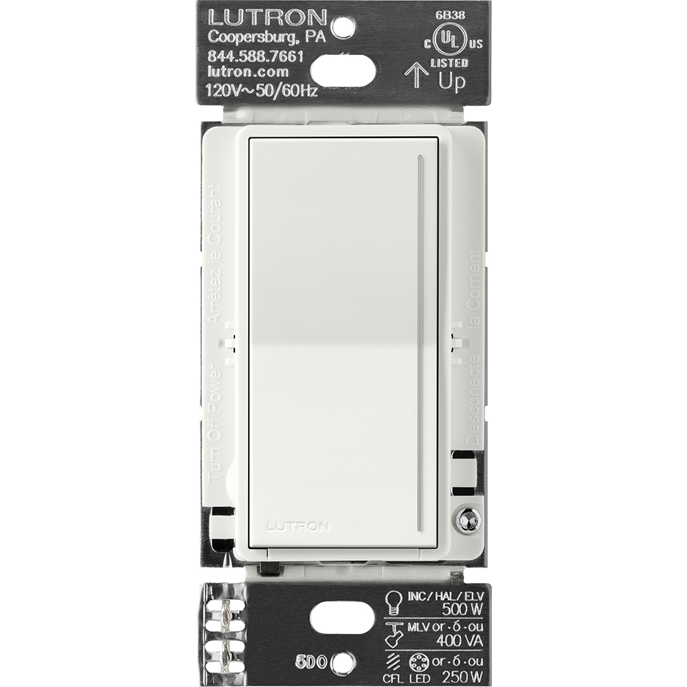 RRST-PRO-N-RW Sunnata RF PRO LED+ Touch Dimmer for RA3 Systems, Phase Selectable, LED/ ELV/ MLV, Neutral Required, 120V, Architectural White