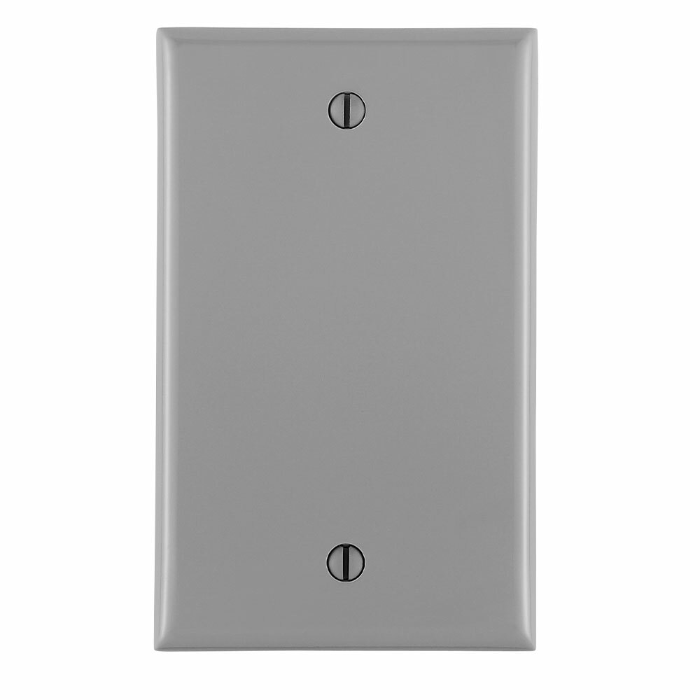 80714-GY Standard Size Blank Wall Plate, 1 Gangs, 2-3/4 in W x 4-1/2 in H, Thermoplastic Nylon, Gray