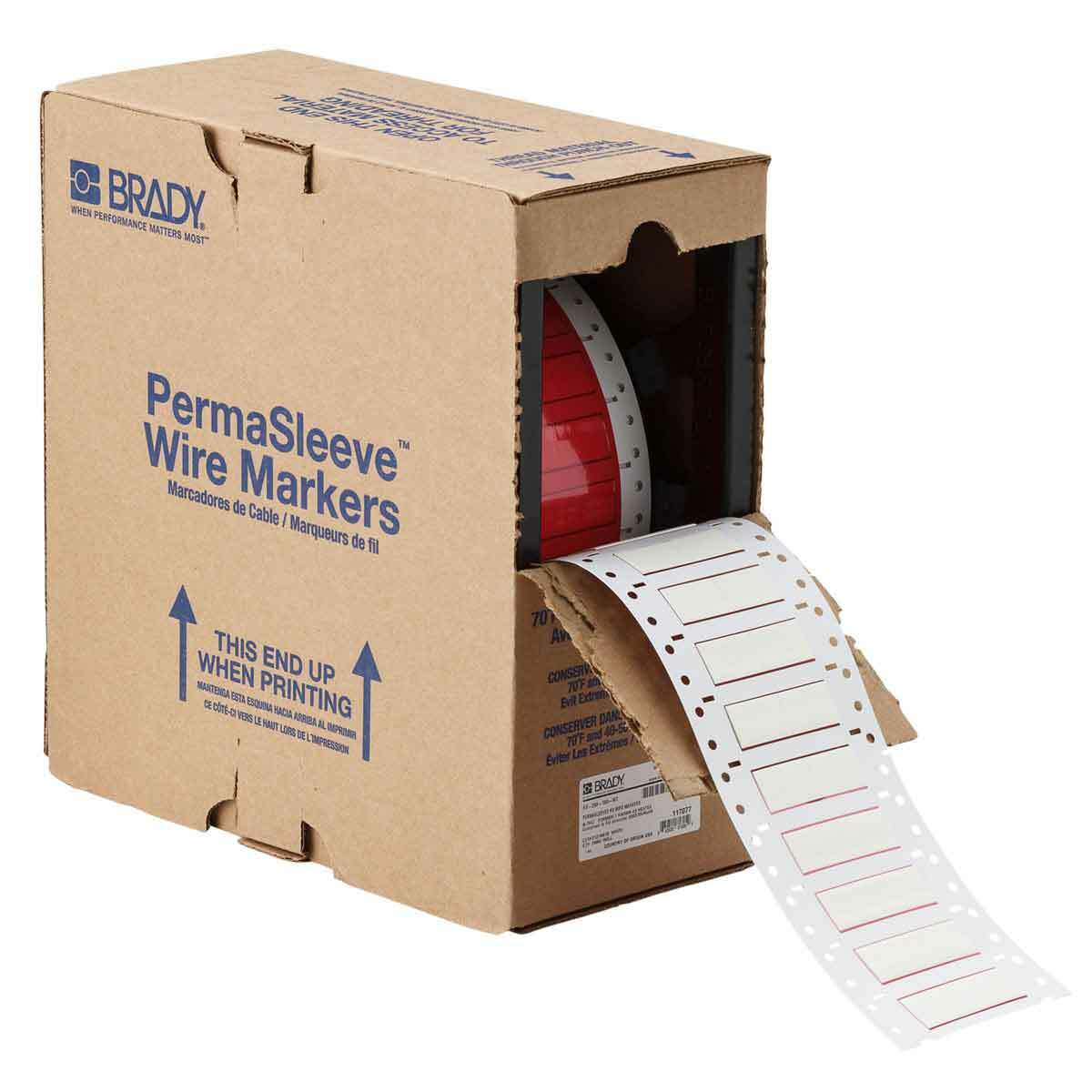 HX-375-2-WT-2 PermaSleeve 1-Sided Heat Shrink Wire Marker Sleeve, 8 to 4 AWG Wire, 1 in W, B-7642 Polyolefin