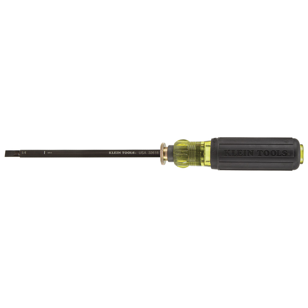 32751 Adjustable Length Screwdriver, #2, 1/4 in Phillips/Slotted Point, 13-3/8 in OAL, Rubber Handle
