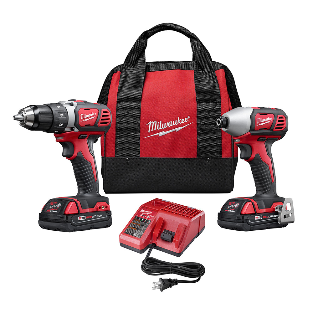 2691-22 M18 Cordless Combination Kit, Tools: Compact Driver/Impact Driver, 18 V DC, 1.5 Ah Lithium-Ion, Brushed Motor