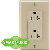 T5380-I 2-Pole 3-Wire Type 3-Duplex Self-Grounding Tamper Resistant Surge Protective Receptacle, 125 V AC, 20 A, 5 kA Short Circuit