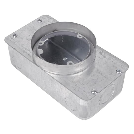 663-SC Steel City 663 Concretetight Recessed Service Semi-Adjustable Floor Box, Stamped Steel, 90 cu-in Capacity, 2 Gangs, (2) Outlets, (6) Knockouts, 8-13/16 in L x 4-11/16 in W x 3-5/8 in H