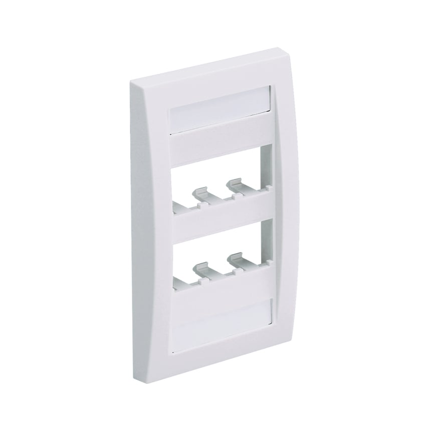 CFPE6EIY Mini-Com PanNet Executive Series Flat Vertical Faceplate, 1 Gangs, 6 Ports, Mini-Com Module, Fastened Mount, ABS